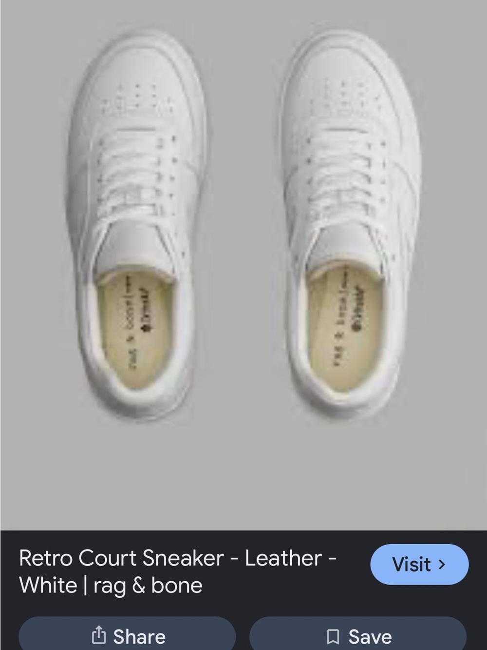 rag & bone Retro Court Leather Sneakers in White